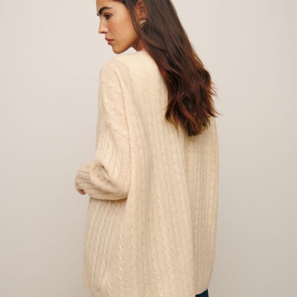 Reformation Cream Cable Knit Cardigan - Picture 10 of 11